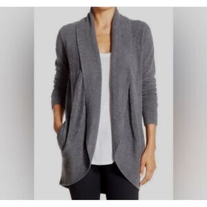 Barefoot Dreams CozyChic Lite Circle Cardigan Size XS/S Open Front Gray Pockets‎
